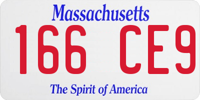 MA license plate 166CE9