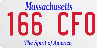 MA license plate 166CF0