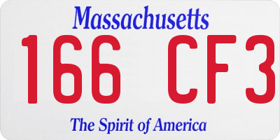 MA license plate 166CF3