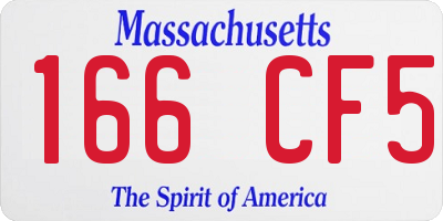 MA license plate 166CF5