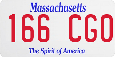 MA license plate 166CG0