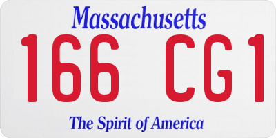 MA license plate 166CG1