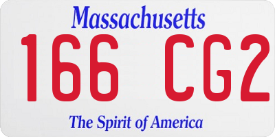 MA license plate 166CG2