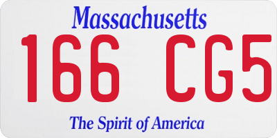 MA license plate 166CG5