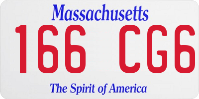 MA license plate 166CG6