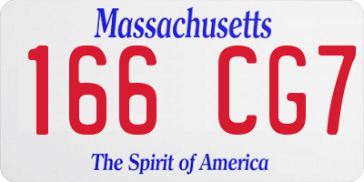 MA license plate 166CG7