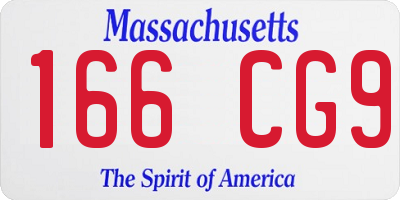 MA license plate 166CG9