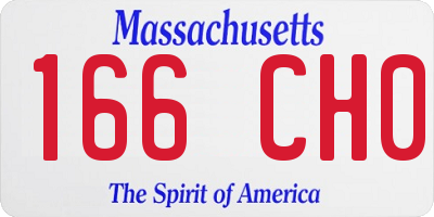 MA license plate 166CH0