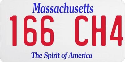 MA license plate 166CH4