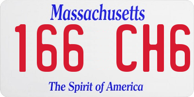 MA license plate 166CH6