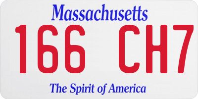 MA license plate 166CH7