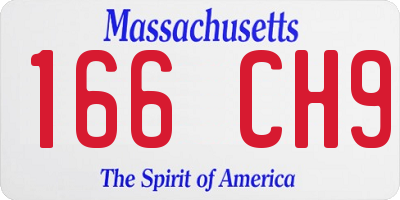 MA license plate 166CH9