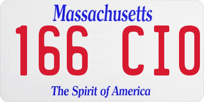 MA license plate 166CI0