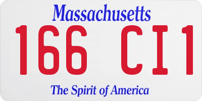 MA license plate 166CI1