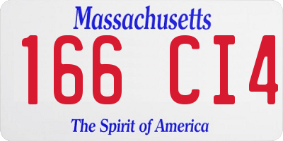 MA license plate 166CI4