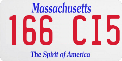MA license plate 166CI5