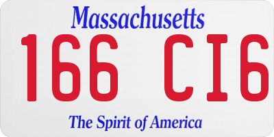 MA license plate 166CI6