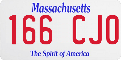 MA license plate 166CJ0