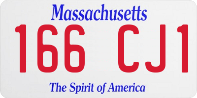 MA license plate 166CJ1