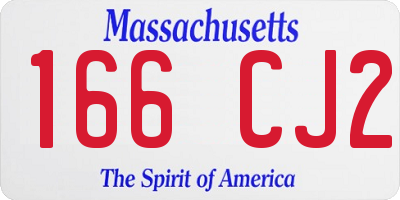 MA license plate 166CJ2