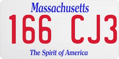 MA license plate 166CJ3