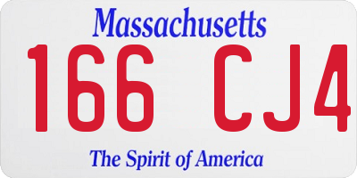 MA license plate 166CJ4