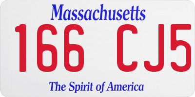 MA license plate 166CJ5