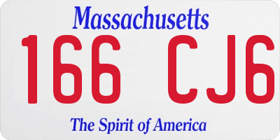 MA license plate 166CJ6
