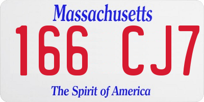 MA license plate 166CJ7