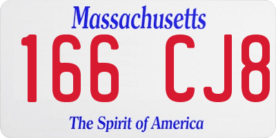 MA license plate 166CJ8