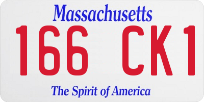 MA license plate 166CK1