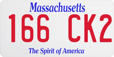MA license plate 166CK2