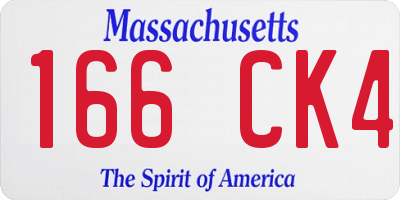 MA license plate 166CK4