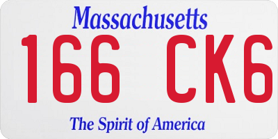MA license plate 166CK6