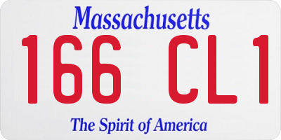 MA license plate 166CL1