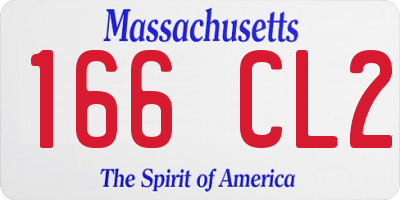 MA license plate 166CL2