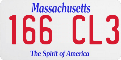 MA license plate 166CL3