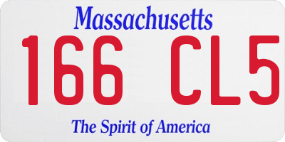MA license plate 166CL5