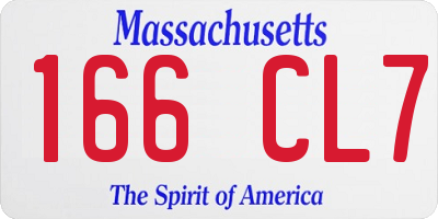 MA license plate 166CL7