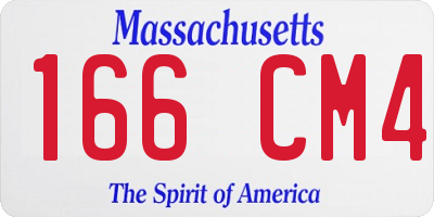 MA license plate 166CM4