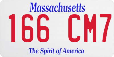 MA license plate 166CM7