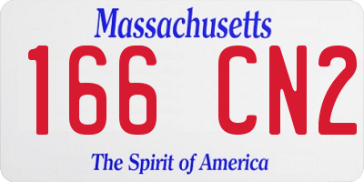 MA license plate 166CN2