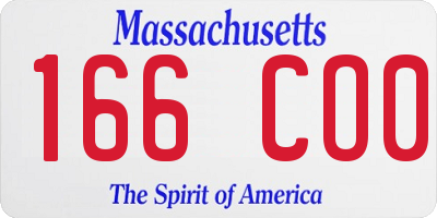 MA license plate 166CO0