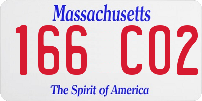 MA license plate 166CO2