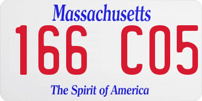 MA license plate 166CO5