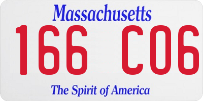 MA license plate 166CO6