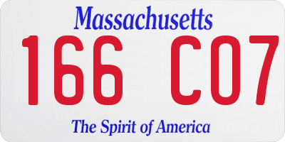 MA license plate 166CO7