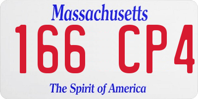 MA license plate 166CP4