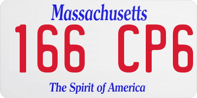 MA license plate 166CP6