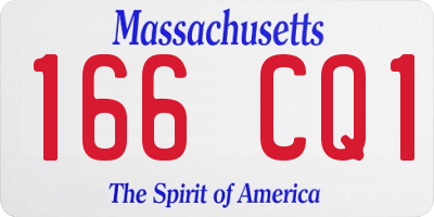 MA license plate 166CQ1
